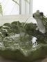 Leaf & Frog Ceramic Fountain