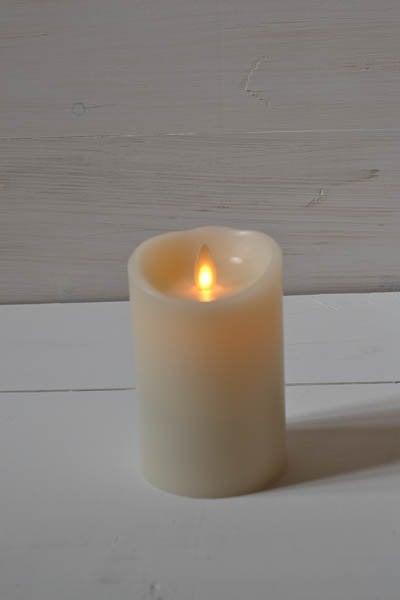 Liown 3.5 x 5, 7, or 9 Moving Flame White Unscented Pillar Battery  Candle