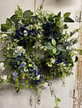 Custom Mixed Blue Hydrangea Wreath
