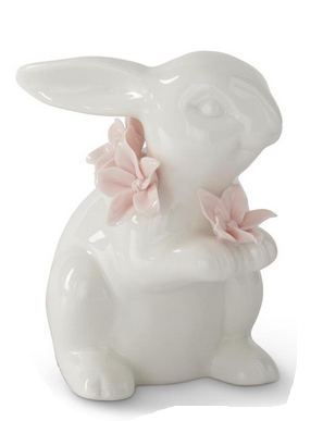 White Ceramic Posey Bunny