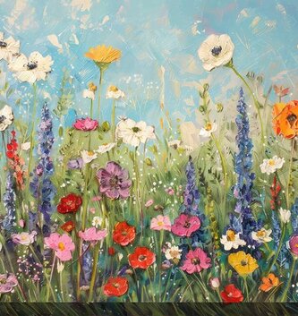40"x30" Flourishing Field Outdoor Canvas Art