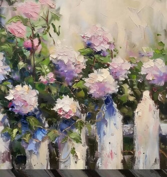 40"x30" Frannie's Fence Outdoor Canvas Art