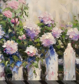 40"x30" Frannie's Fence Outdoor Canvas Art