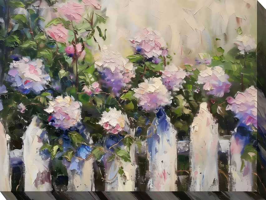 40"x30" Frannie's Fence Outdoor Canvas Art