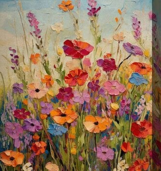 40"x30" Beaming Blossoms Outdoor Canvas Art