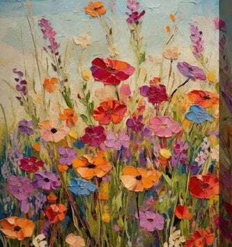 40"x30" Beaming Blossoms Outdoor Canvas Art