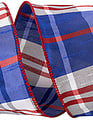 4" x 10 Yds Plaid Americana Dupioni Grand Wired Edge Ribbon