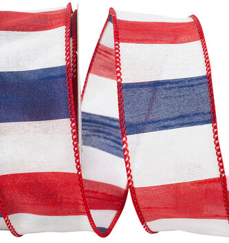 1.5" x 10 Yds American Dupioni Bar Wired Edge Ribbon