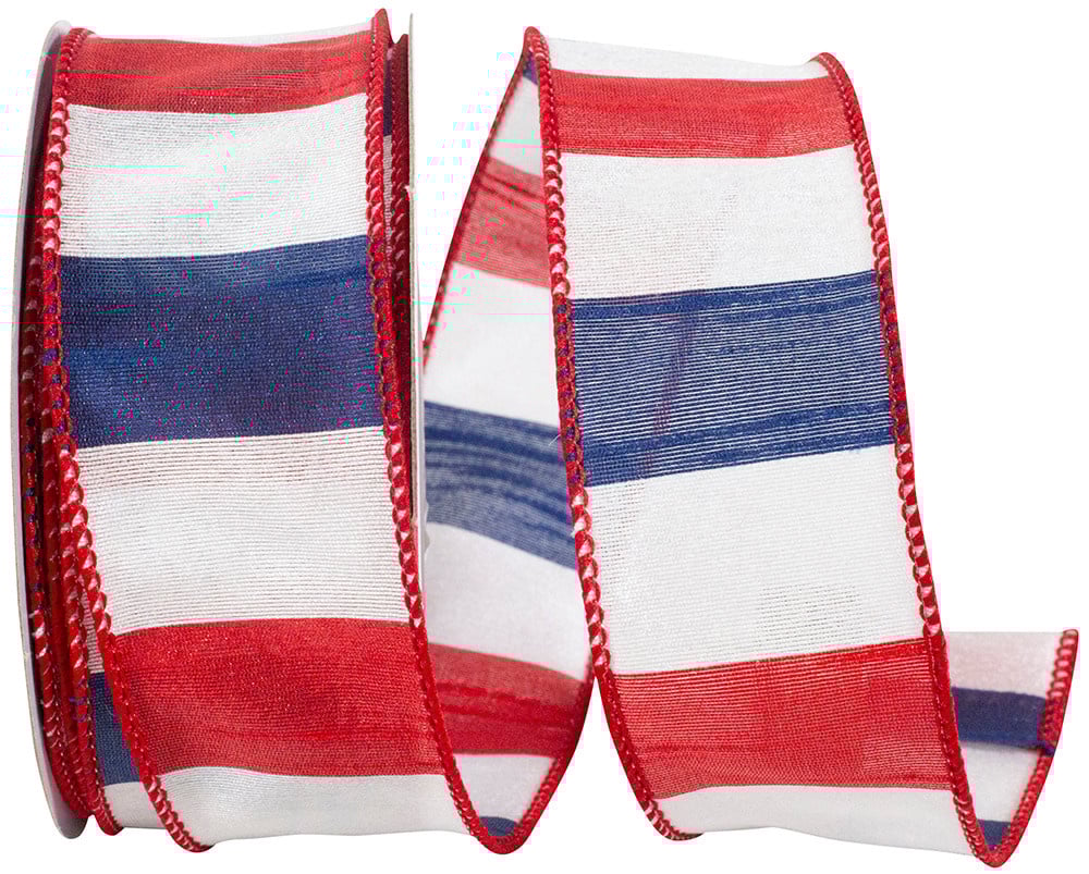 1.5" x 10 Yds American Dupioni Bar Wired Edge Ribbon