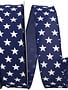 1.5" x 20 Yds Patriotic Stars on Navy Wired Edge Ribbon
