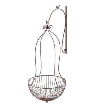 Rustic Hanging Metal Basket