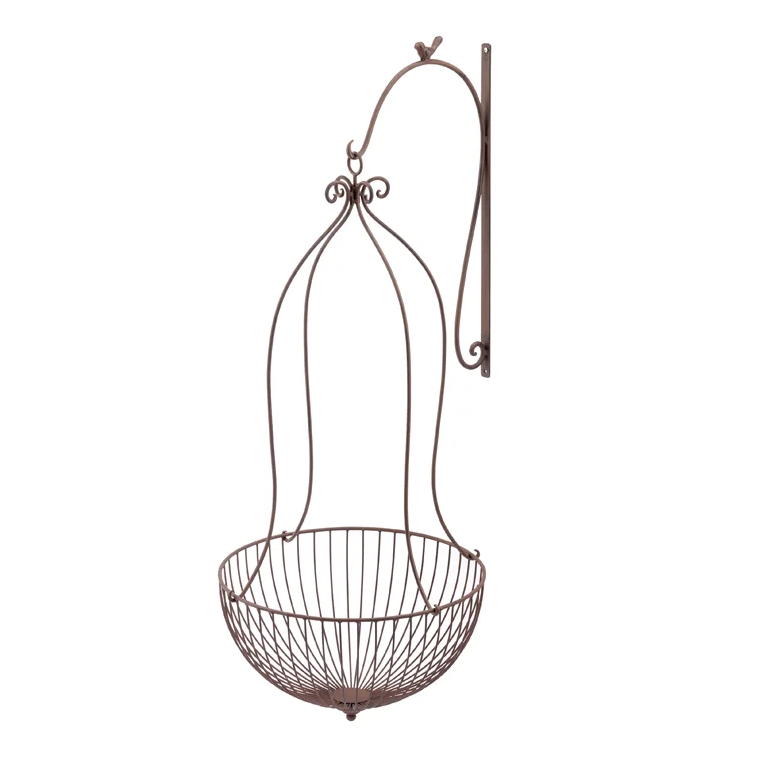 Rustic Hanging Metal Basket