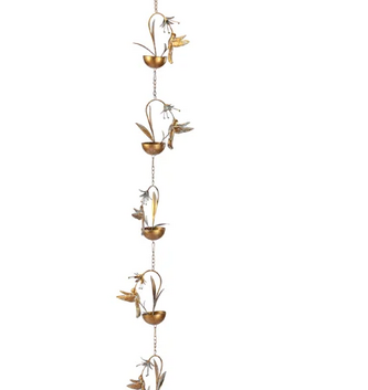 Hummingbirds & Lilies Rain Chain