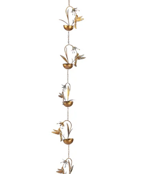 Hummingbirds & Lilies Rain Chain