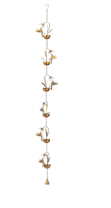 Hummingbirds & Lilies Rain Chain