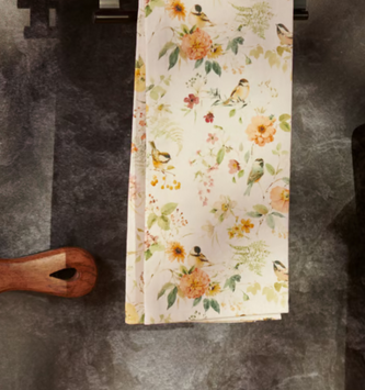 Chickadee Floral Kitchen Towel