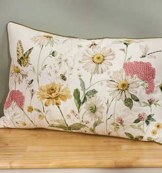 Garden on Daisies Pillow