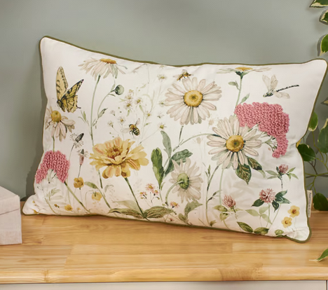 Garden on Daisies Pillow