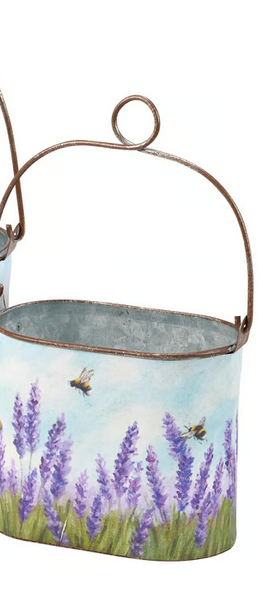Metal Floral Garden Bucket (2-Sizes)