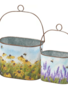 Metal Floral Garden Bucket (2-Sizes)