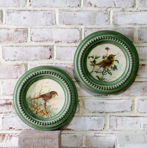 Dotted Round Vintage Bird Print (2-Styles)