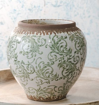 Green Chinoiserie Vase (2-Sizes)