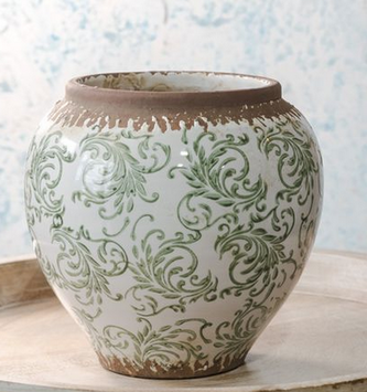 Green Chinoiserie Vase (2-Sizes)