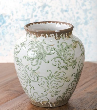 Green Chinoiserie Vase (2-Sizes)