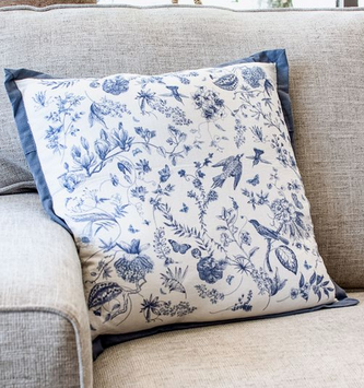 Vintage Blue Floral Pillow (2-Styles)