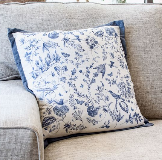 Vintage Blue Floral Pillow (2-Styles)