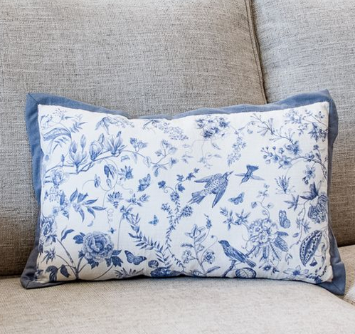 Vintage Blue Floral Pillow (2-Styles)