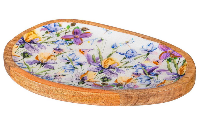 Golden Lilac Wooden Tray
