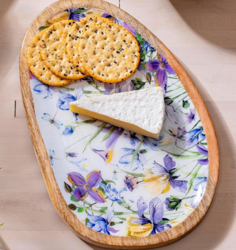 Golden Lilac Wooden Tray