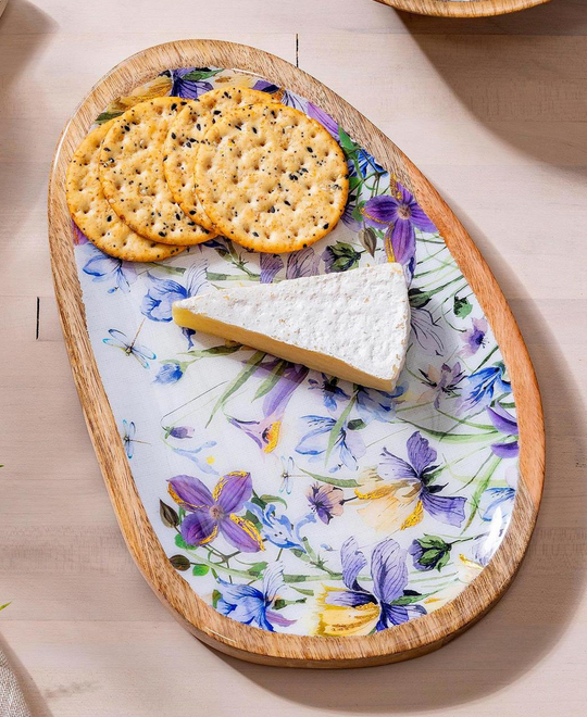Golden Lilac Wooden Tray