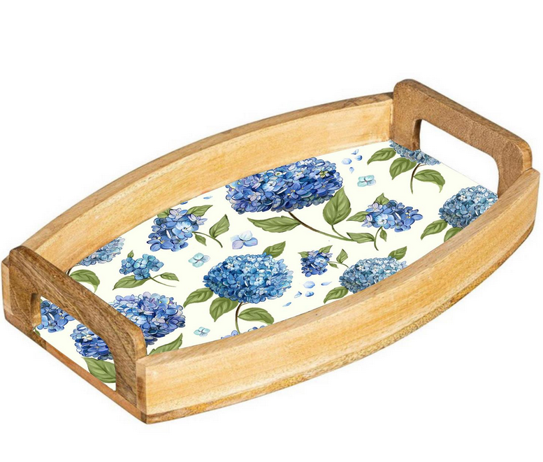 The Hydrangea Collection Wooden Serving Tray