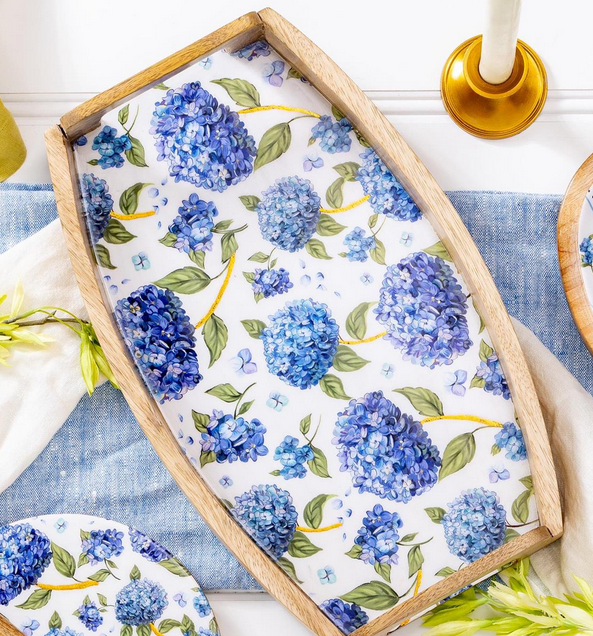The Hydrangea Collection Wooden Serving Tray