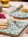 Green Vine Wooden Cheese Board w/ Knife (2-Styles)