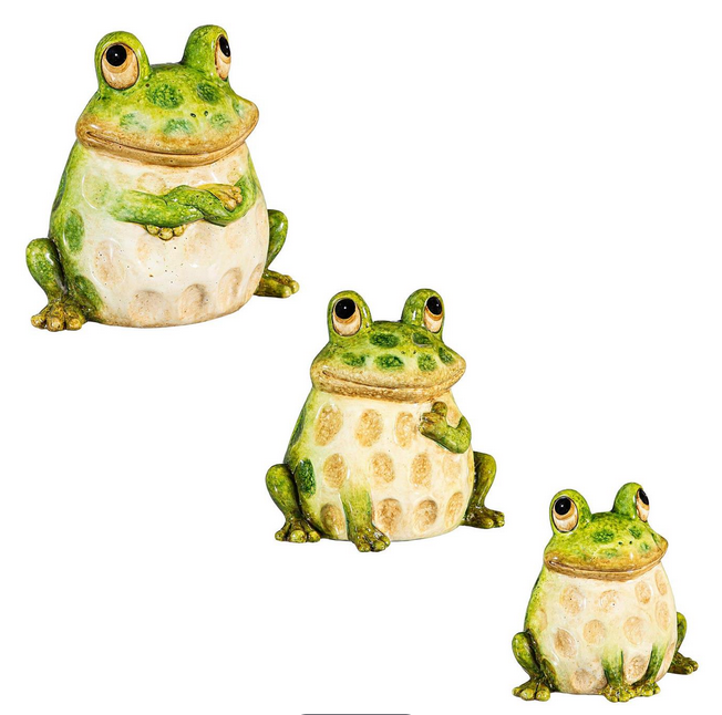 Set of 3 Spotted Garden Toads