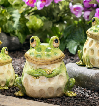 Set of 3 Spotted Garden Toads