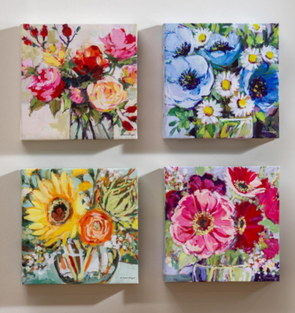 Small Floral Canvas Wall Art (4-Styles)