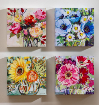 Small Floral Canvas Wall Art (4-Styles)