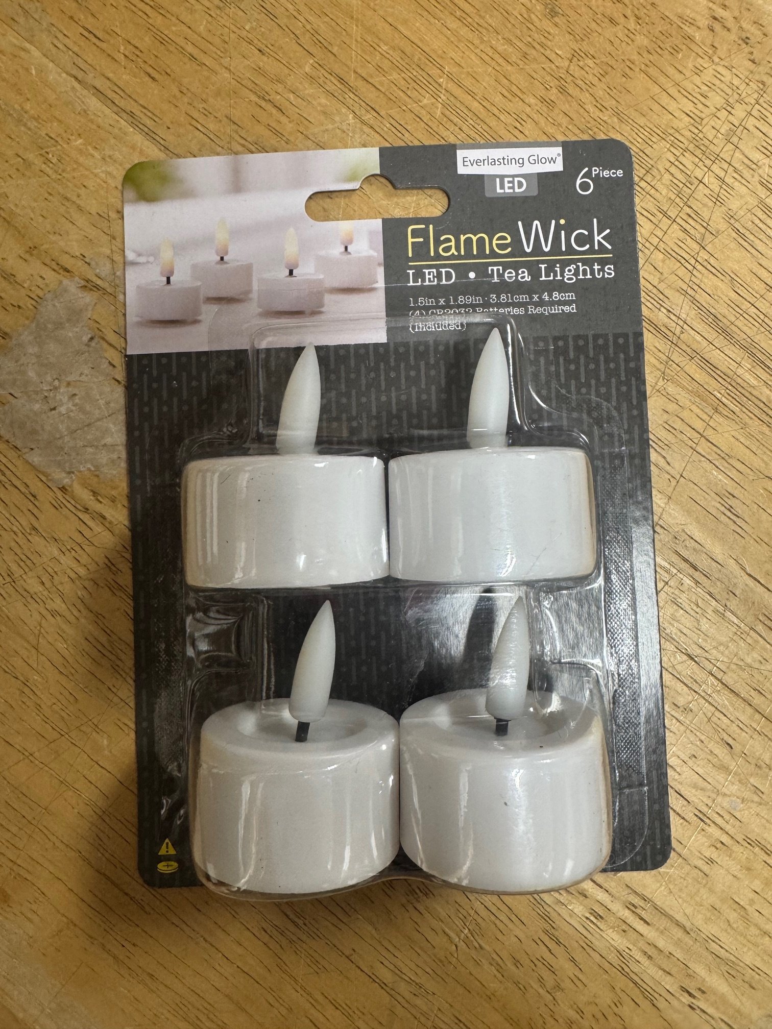 Set of 4 Flame Wick LED Tea Lights