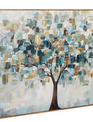 Hand Stamped Abstract Tree Wall Canvas