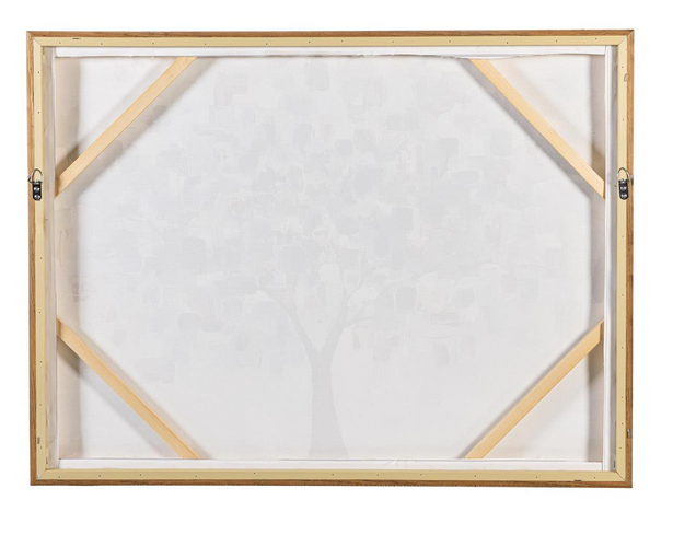 Hand Stamped Abstract Tree Wall Canvas