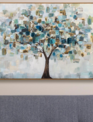 Hand Stamped Abstract Tree Wall Canvas