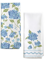 Set of 2 Blue Hydrangea Tea Towels