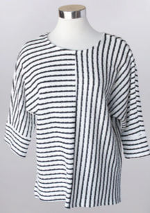 Blue Stripe Knit Top