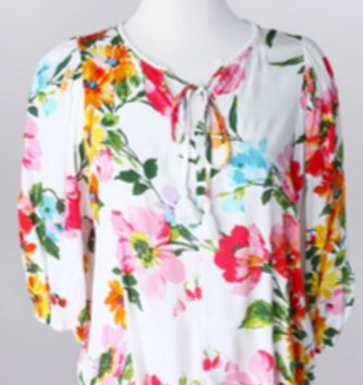 Puff Sleeve Wildflower Blouse (4 Sizes)