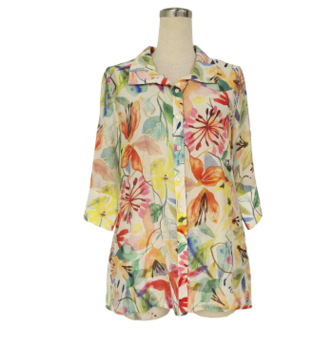 Floral Back Button Blouse (4 Sizes)