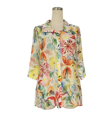 Floral Back Button Blouse